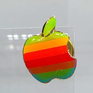 Vintage 1983 Apple Computer Rainbow Logo Apple Lapel Tie Pin